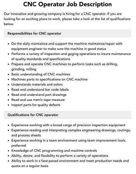 cnc machine operator duties|cnc setter operator job description.